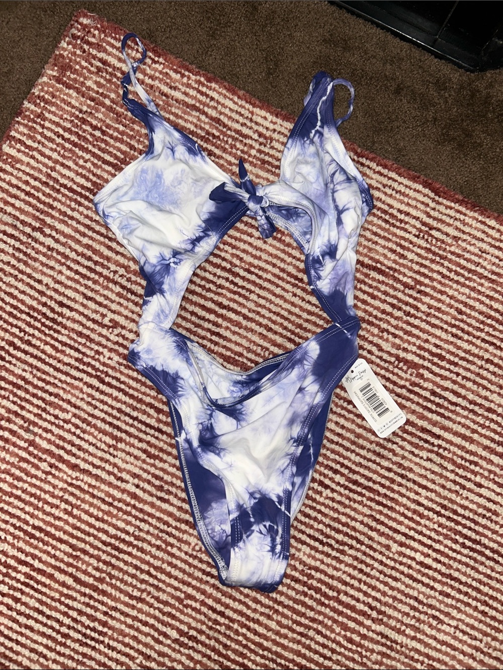 Dippin' Daisy's Blue and White Tie-Dye Girls One-Piece Swimsuit